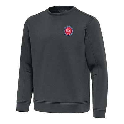 Men's Antigua Pewter Detroit Pistons Relevant Pullover Sweatshirt