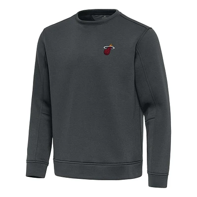 Men's Antigua Pewter Miami Heat Relevant Pullover Sweatshirt