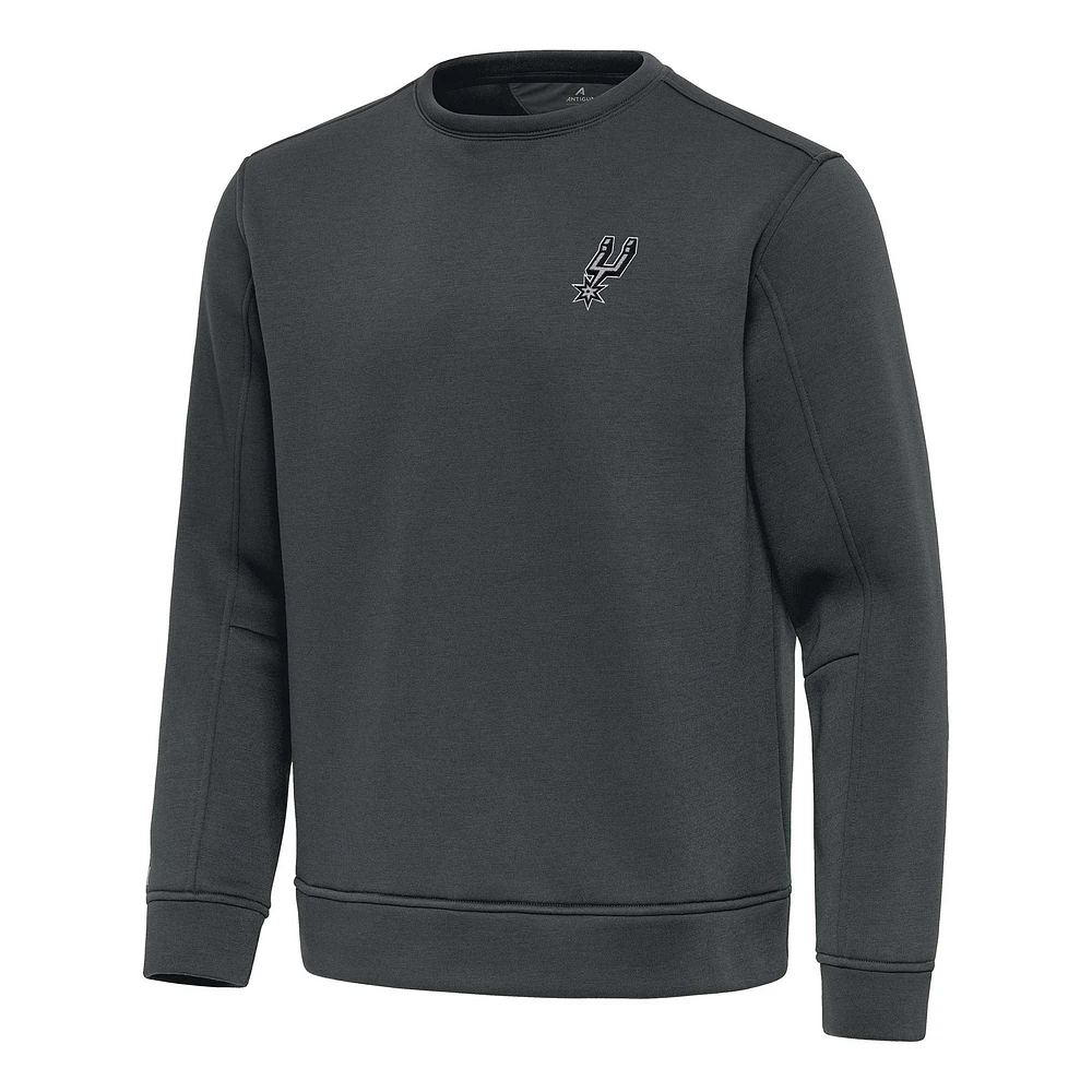 Men's Antigua Pewter San Antonio Spurs Relevant Pullover Sweatshirt