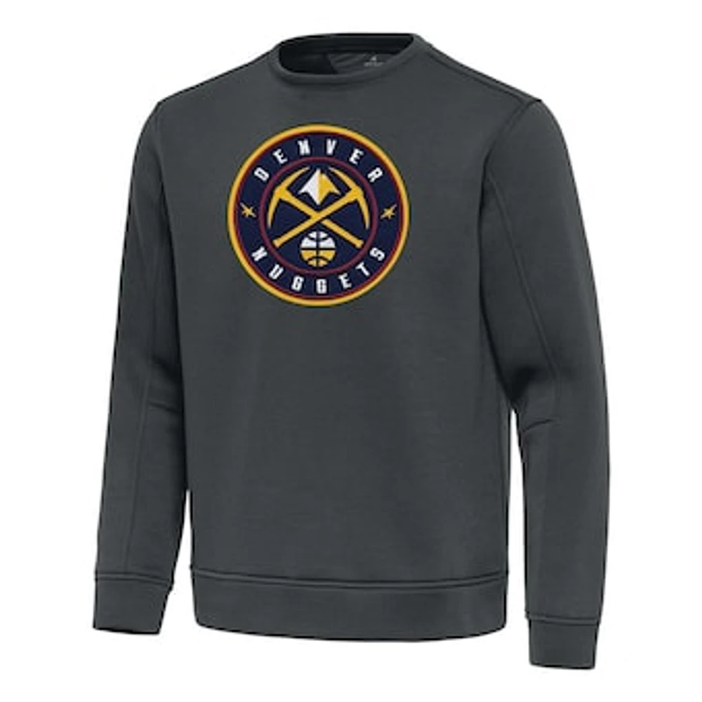 Men's Antigua Pewter Denver Nuggets Relevant Pullover Sweatshirt