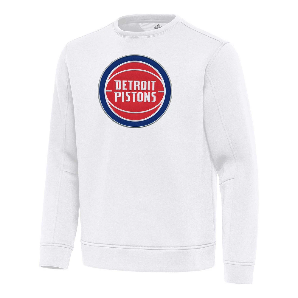 Men's Antigua Detroit Pistons Relevant Pullover Sweatshirt
