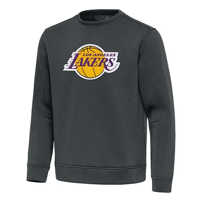 Men's Antigua Pewter Los Angeles Lakers Relevant Pullover Sweatshirt