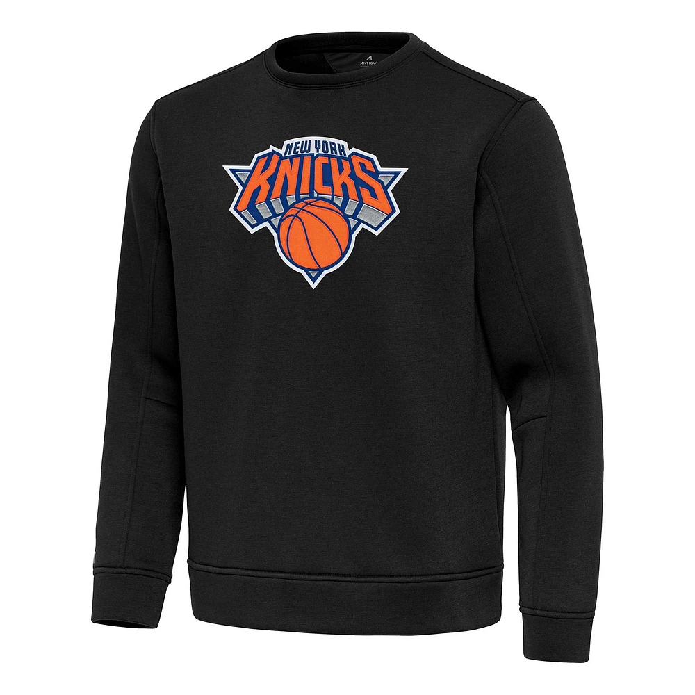 Men's Antigua Black New York Knicks Relevant Pullover Sweatshirt