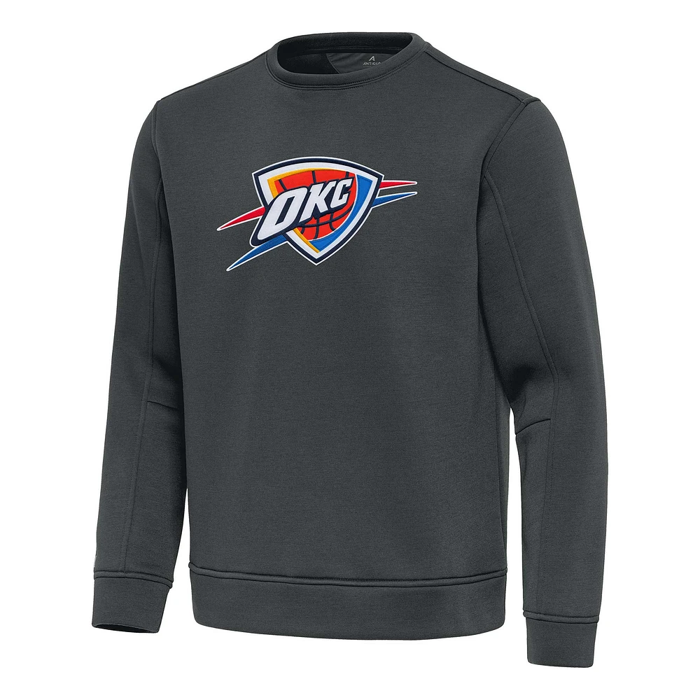 Men's Antigua Pewter Oklahoma City Thunder Relevant Pullover Sweatshirt
