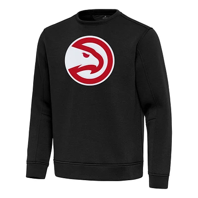 Men's Antigua Black Atlanta Hawks Relevant Pullover Sweatshirt