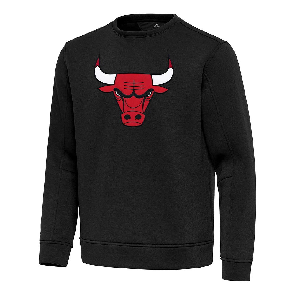 Men's Antigua Black Chicago Bulls Relevant Pullover Sweatshirt
