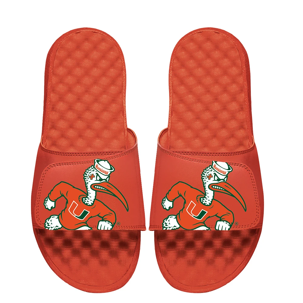 Unisex ISlide Orange Miami Hurricanes Mascot Logo Slide Sandals