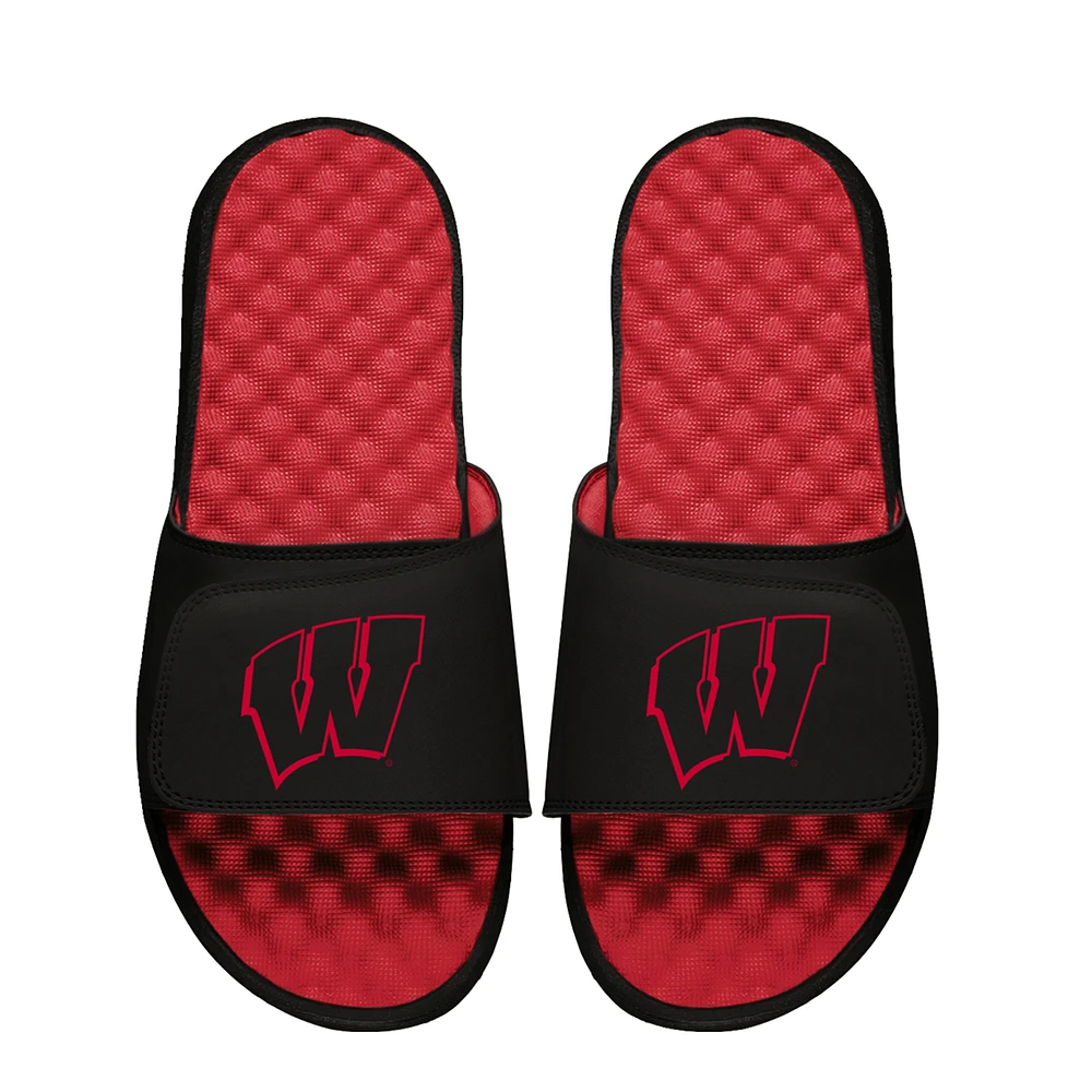 Youth ISlide Red Wisconsin Badgers Logo Outline Slide Sandals
