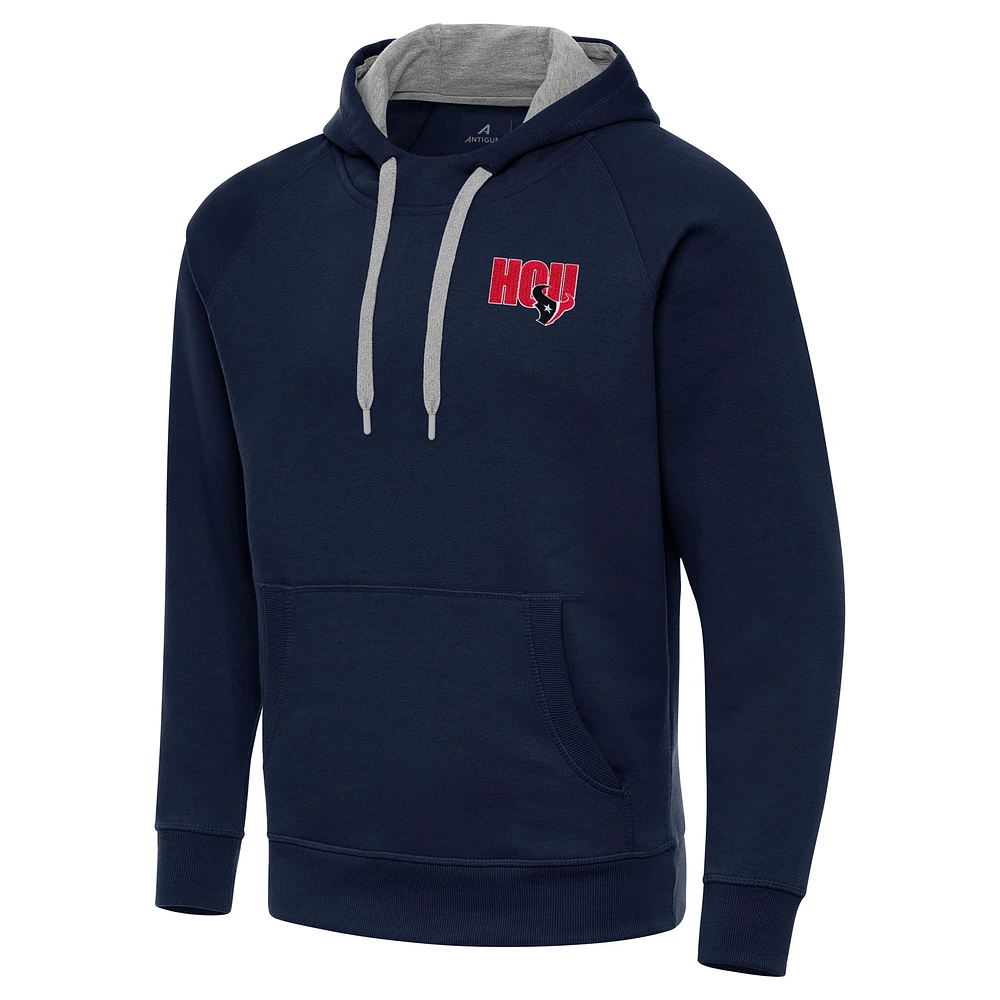 Men's Antigua Navy Houston Texans Victory Pullover Hoodie