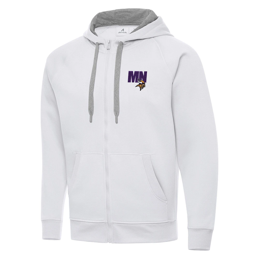 Men's Antigua Minnesota Vikings Victory Full-Zip Hoodie
