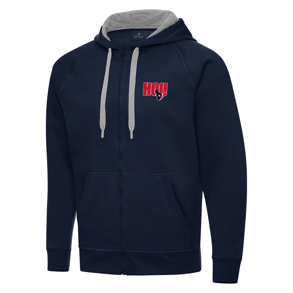 Men's Antigua Navy Houston Texans Victory Full-Zip Hoodie