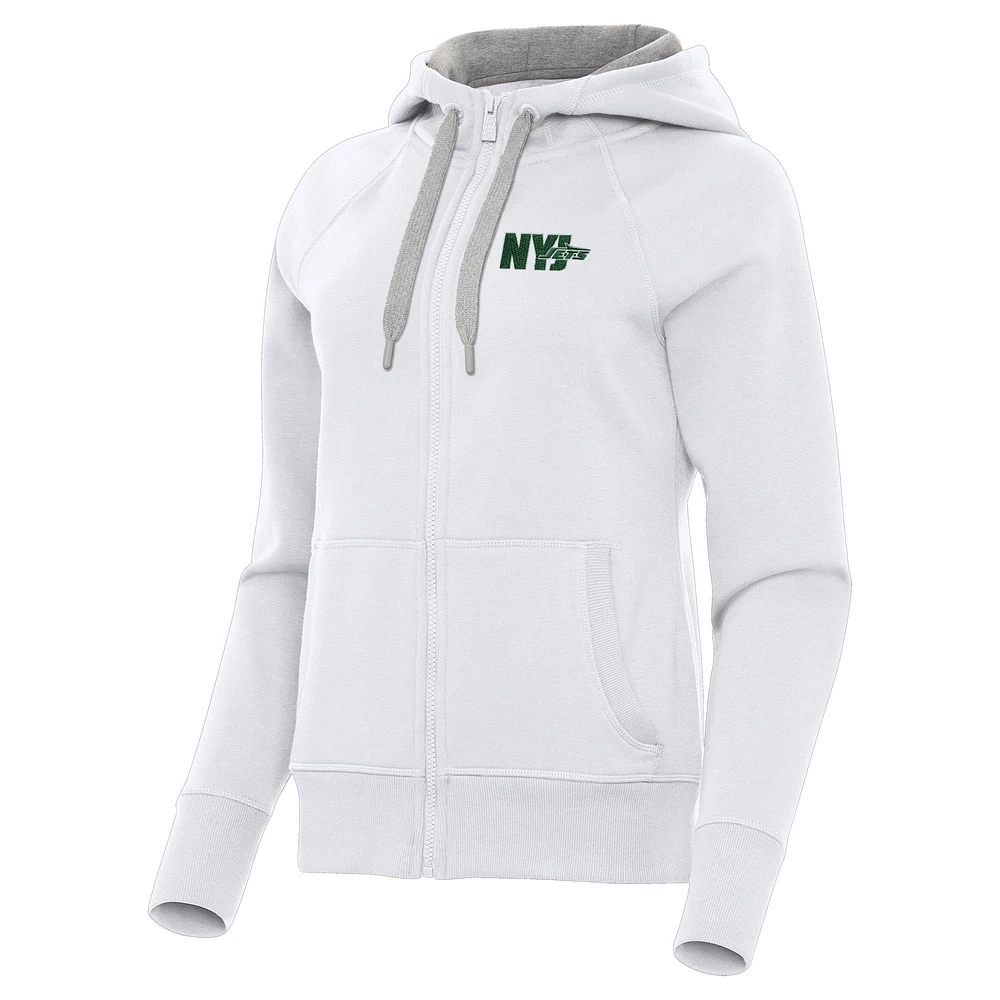 Women's Antigua New York Jets Victory Full-Zip Hoodie