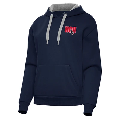 Women's Antigua Navy Houston Texans Victory Pullover Hoodie