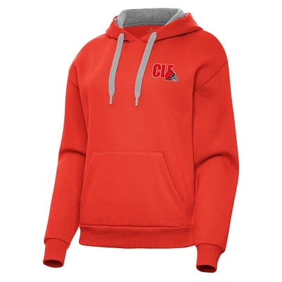 Women's Antigua  Orange Cleveland Browns Victory Pullover Hoodie