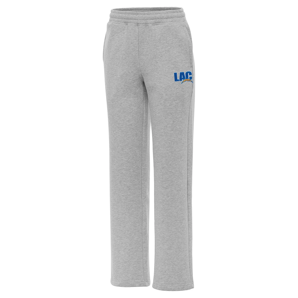 Women's Antigua Heather Gray Los Angeles Chargers Victory Sweatpants
