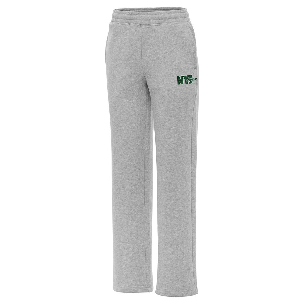 Women's Antigua Heather Gray New York Jets Victory Sweatpants