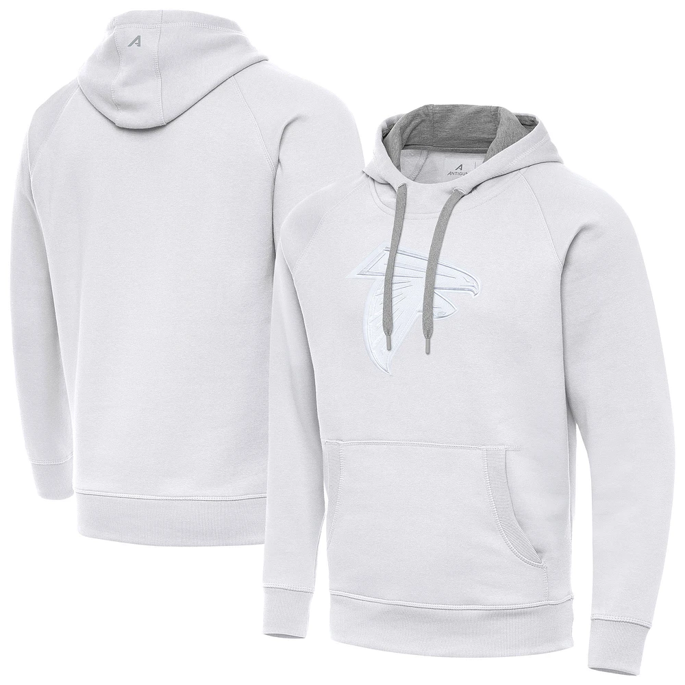 Men's Antigua White Atlanta Falcons Victory Pullover Hoodie