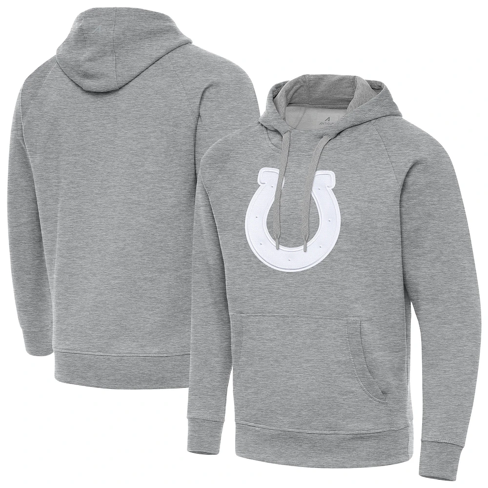 Men's Antigua Heather Gray Indianapolis Colts Victory Pullover Hoodie