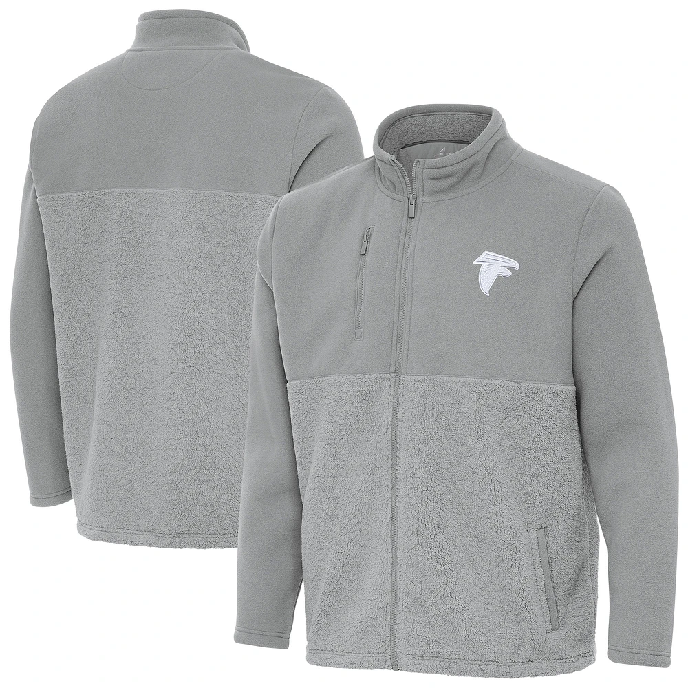 Men's Antigua Gray Atlanta Falcons Daily Fused Full-Zip Jacket