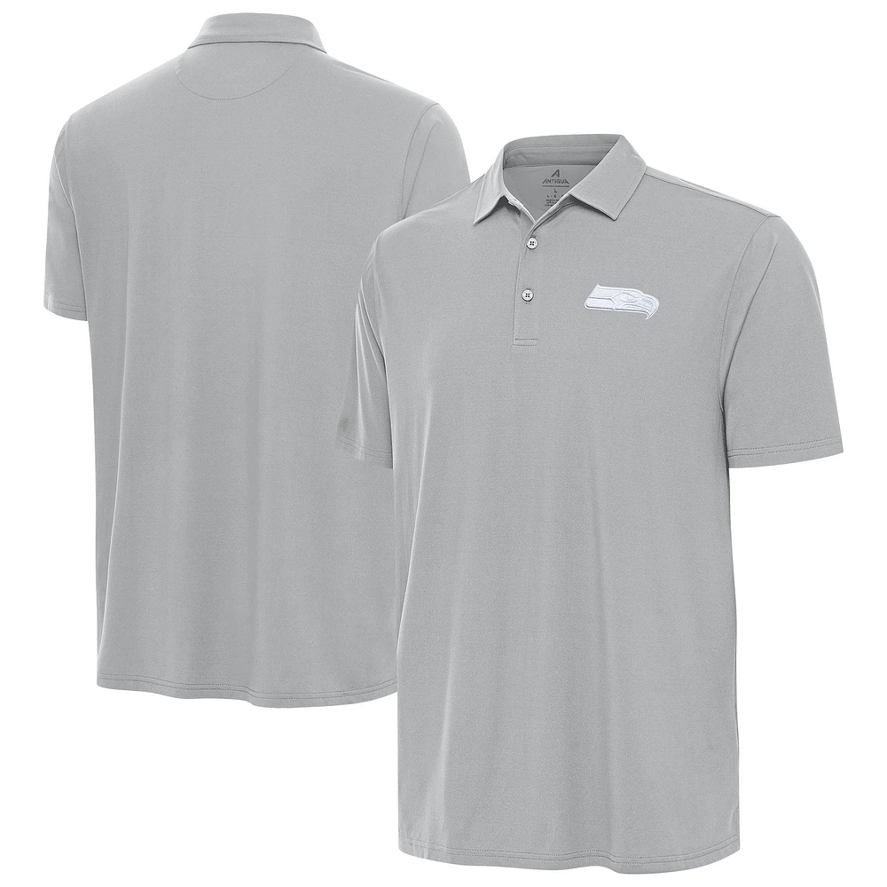 Men's Antigua Gray Seattle Seahawks Era Polo