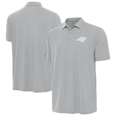 Men's Antigua Gray Carolina Panthers Era Polo