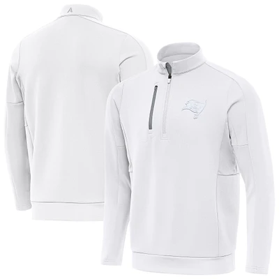 Men's Antigua White Tampa Bay Buccaneers Generation Quarter-Zip Jacket