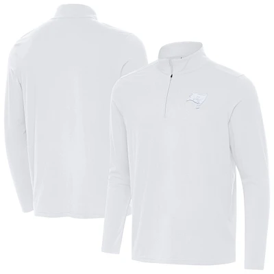 Men's Antigua White Tampa Bay Buccaneers Intent Quarter-Zip Jacket