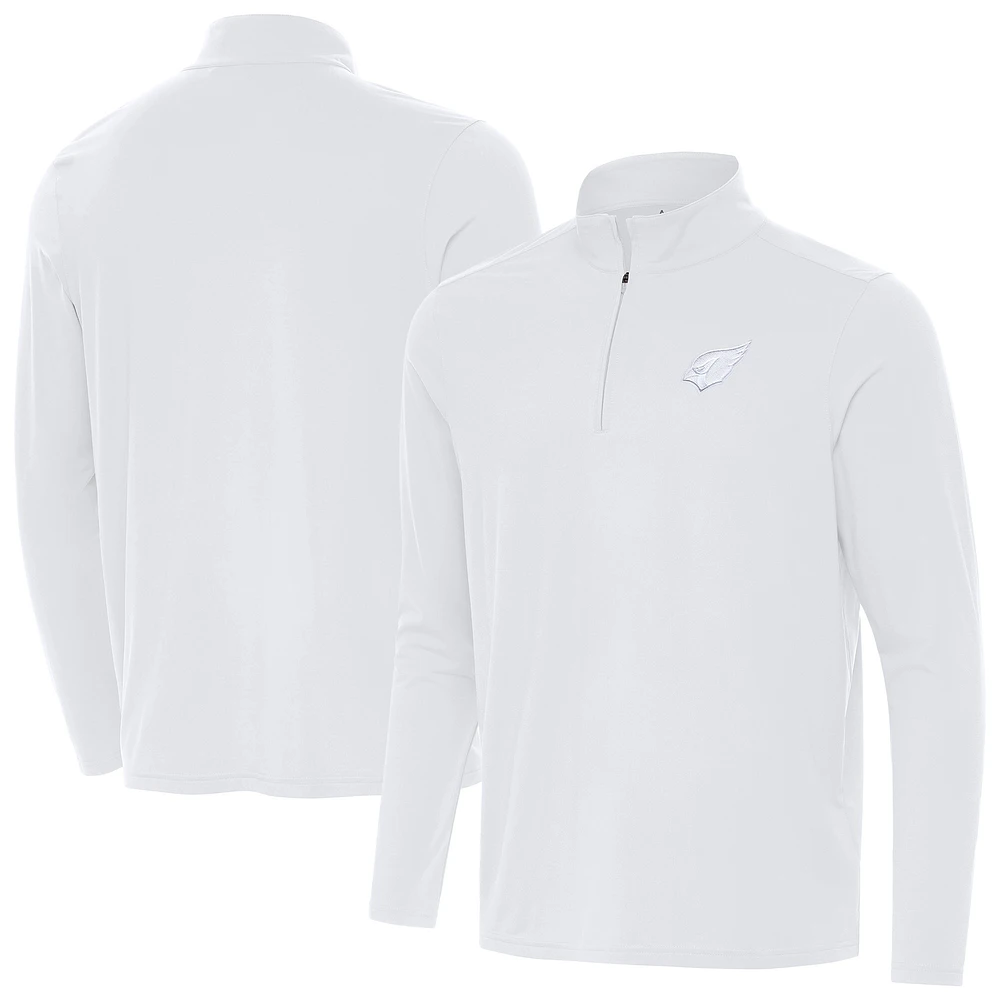 Men's Antigua White Arizona Cardinals Intent Quarter-Zip Jacket
