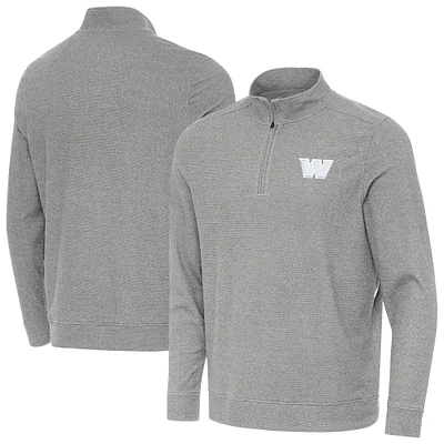 Men's Antigua Heather Gray Washington Commanders Subtle Quarter-Zip Jacket