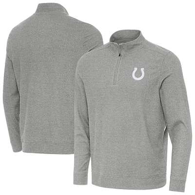 Men's Antigua Heather Gray Indianapolis Colts Subtle Quarter-Zip Jacket