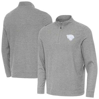 Men's Antigua Heather Gray Jacksonville Jaguars Subtle Quarter-Zip Jacket