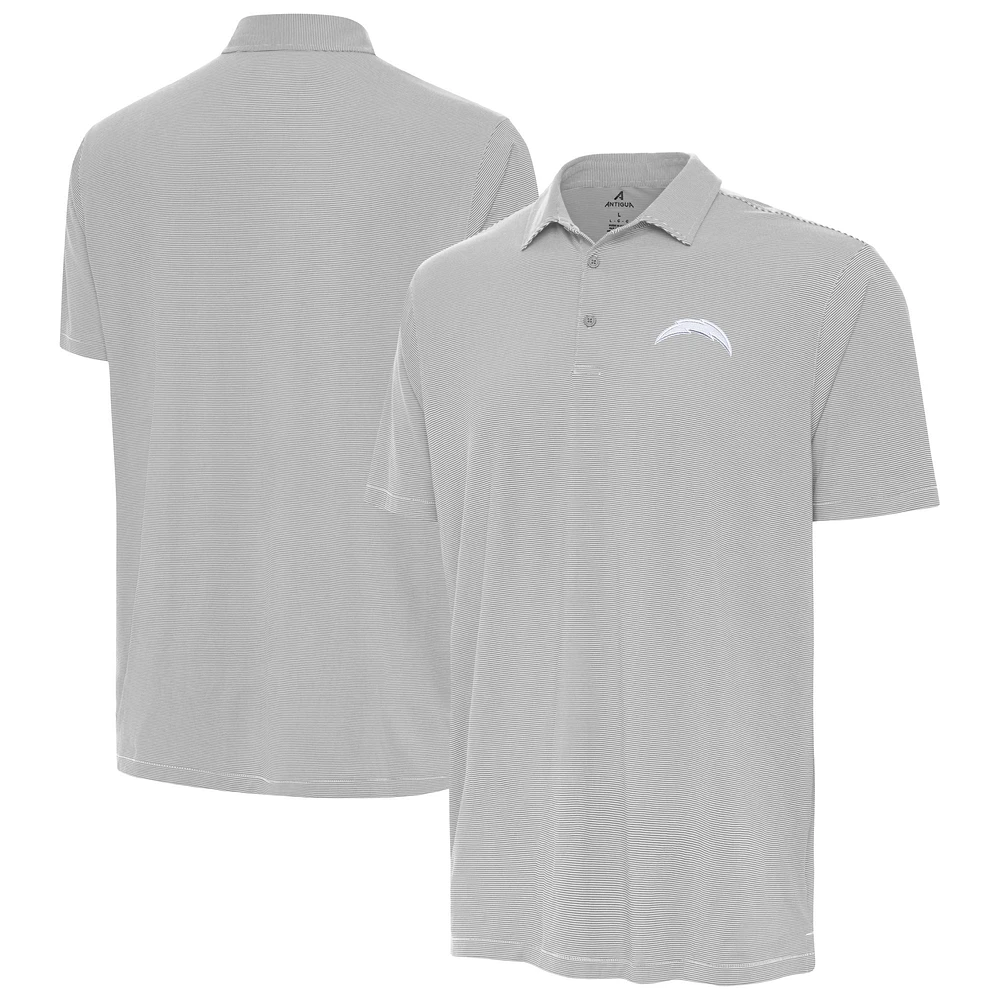 Men's Antigua Gray Los Angeles Chargers Twine Polo