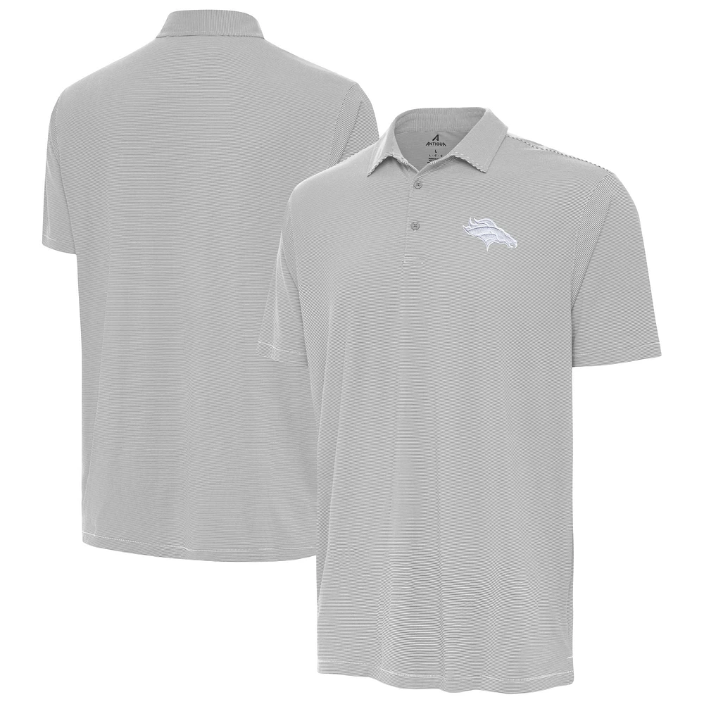 Men's Antigua Gray Denver Broncos Twine Polo