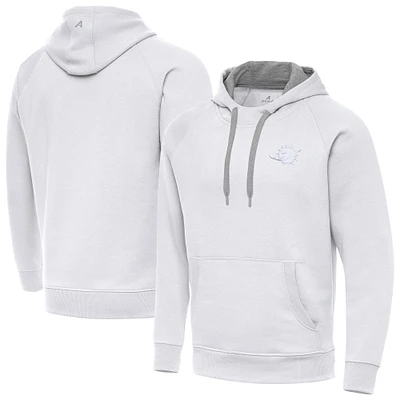 Men's Antigua White Miami Dolphins Victory Pullover Hoodie