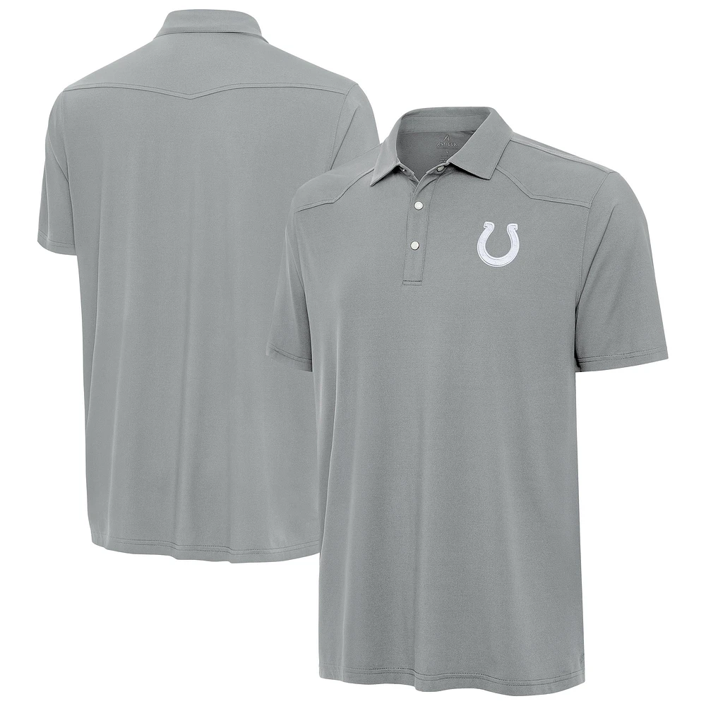 Men's Gray Indianapolis Colts Western Performance Polo