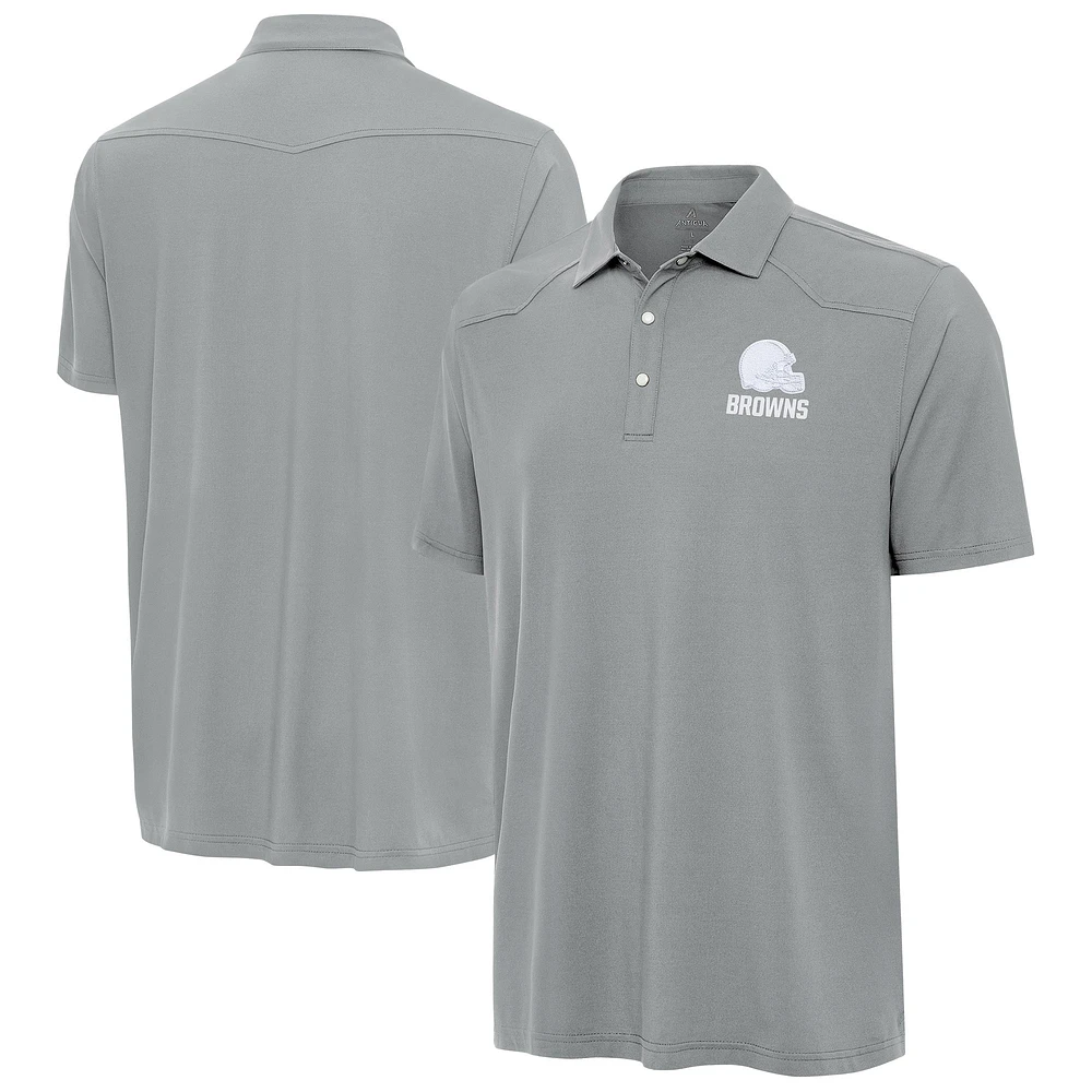 Men's Gray Cleveland Browns Western Performance Polo