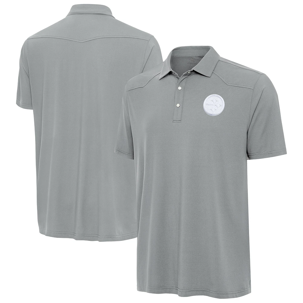 Men's Gray Pittsburgh Steelers Western Performance Polo