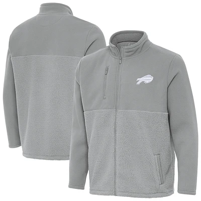 Men's Antigua Gray Buffalo Bills Daily Fused Full-Zip Jacket