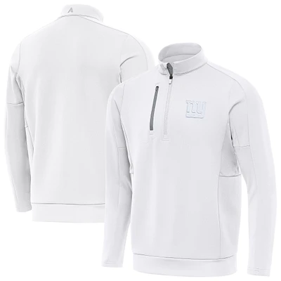 Men's Antigua White New York Giants Generation Quarter-Zip Top