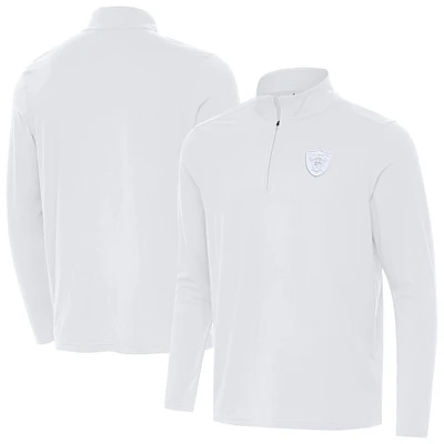 Men's Antigua White Las Vegas Raiders Intent Quarter-Zip Top