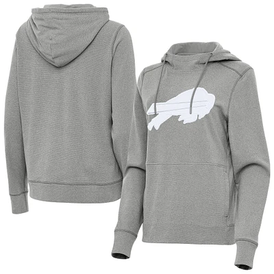 Women's Antigua Heather Gray Buffalo Bills Justice Pullover Hoodie