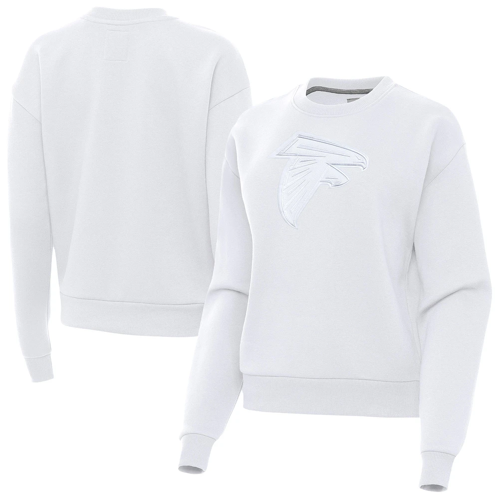 Women's Antigua White Atlanta Falcons Victory Pullover Sweatshirt