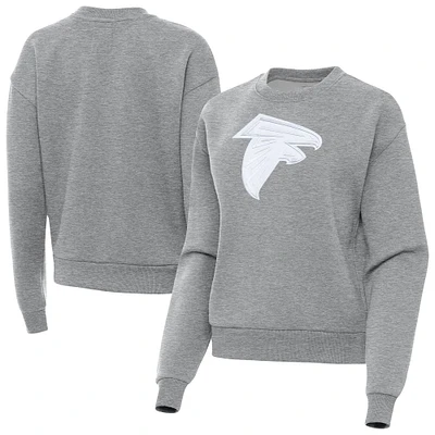 Women's Antigua Heather Gray Atlanta Falcons Victory Pullover Sweatshirt