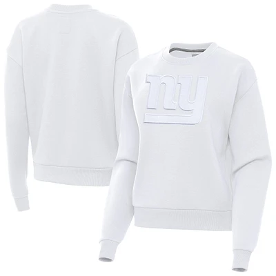 Women's Antigua White New York Giants Victory Pullover Sweatshirt