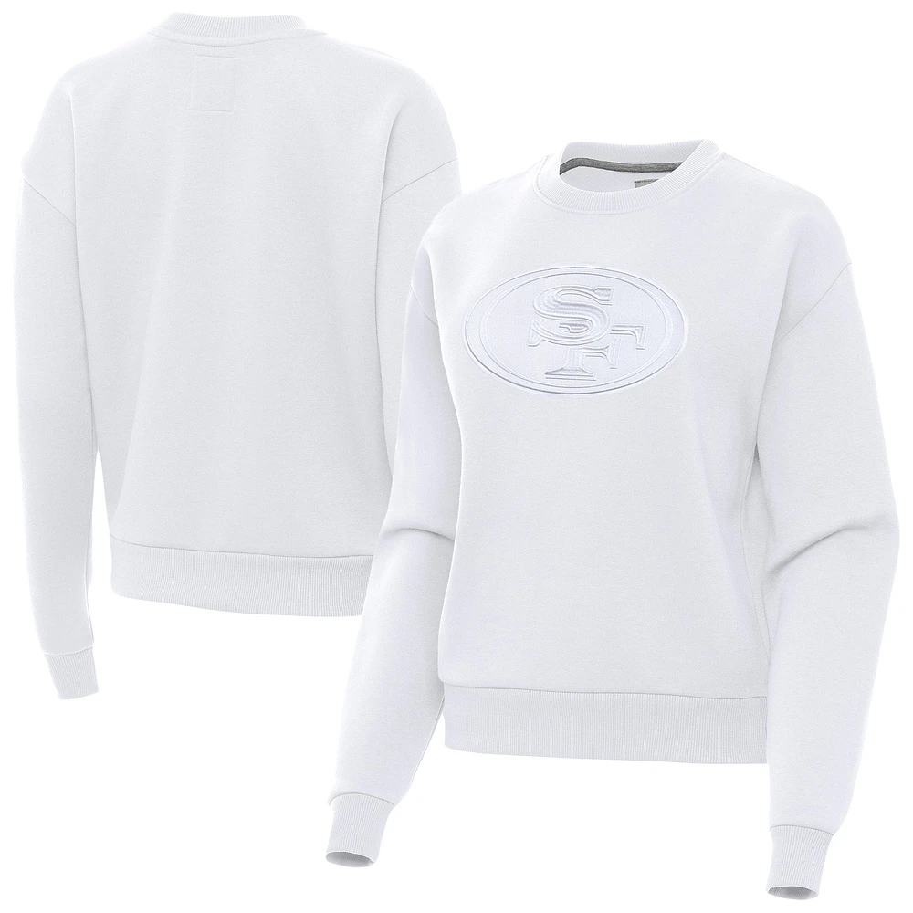 Women's Antigua White San Francisco 49ers Victory Pullover Sweatshirt