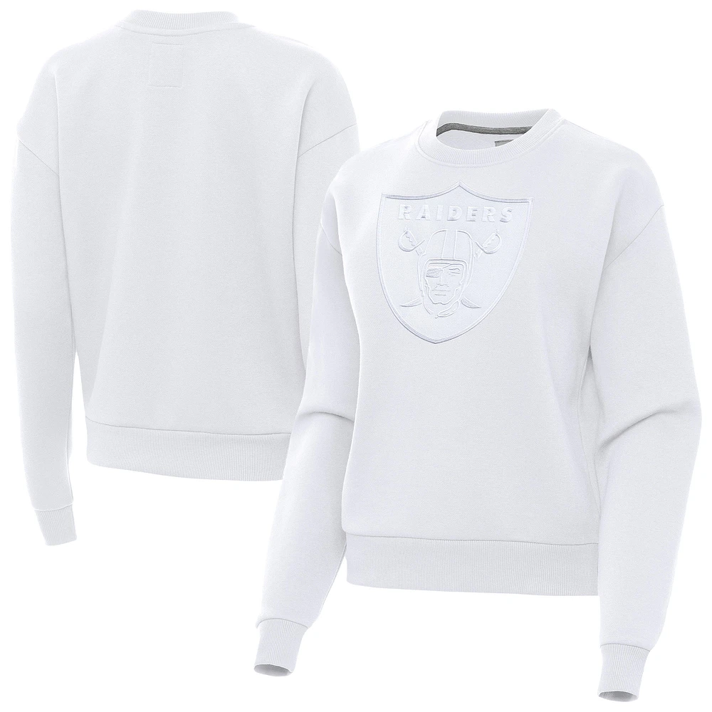 Women's Antigua White Las Vegas Raiders Victory Pullover Sweatshirt