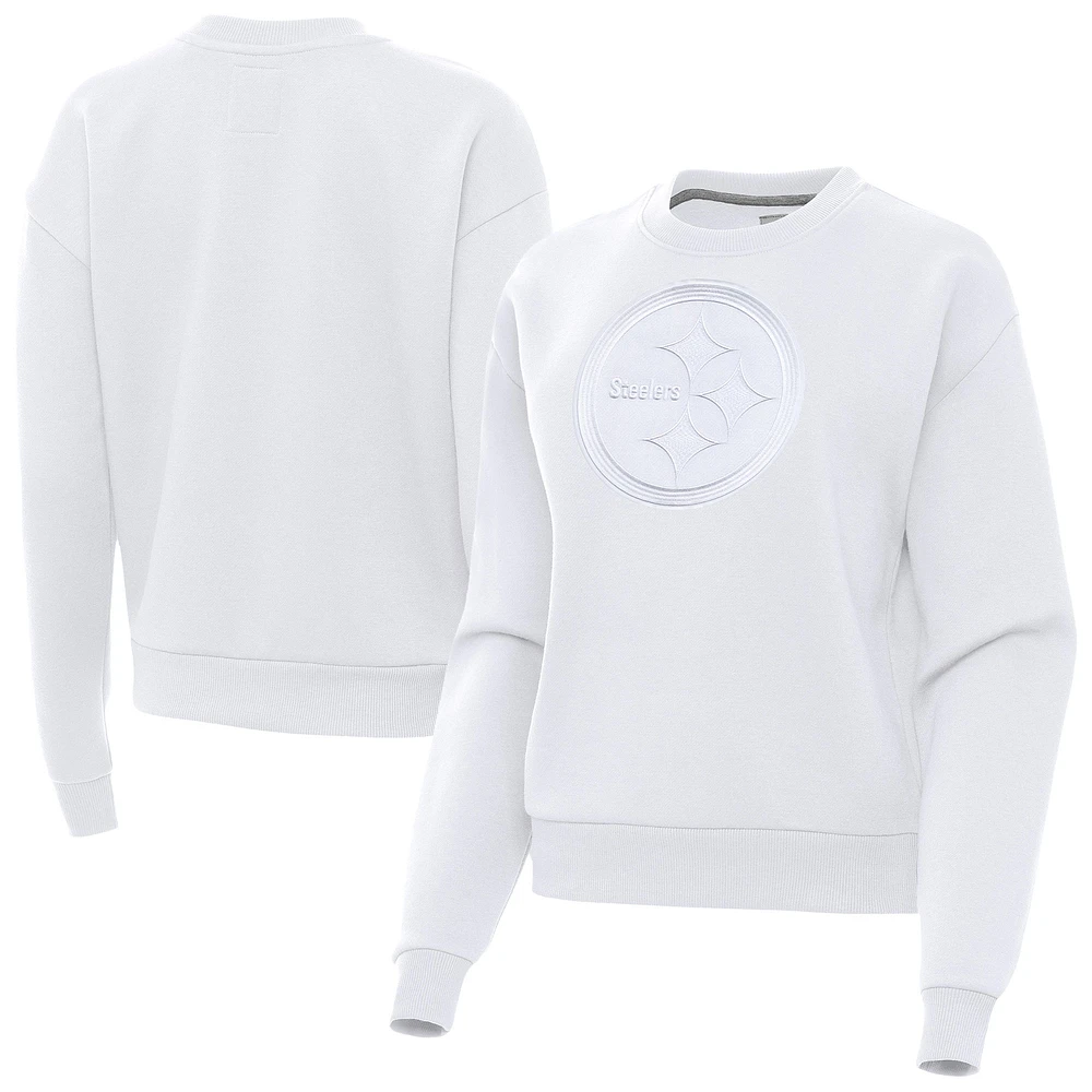 Women's Antigua White Pittsburgh Steelers Victory Pullover Sweatshirt