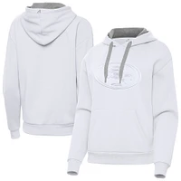Women's Antigua  White San Francisco 49ers Victory Pullover Hoodie