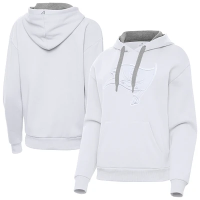 Women's Antigua  White Tampa Bay Buccaneers Victory Pullover Hoodie
