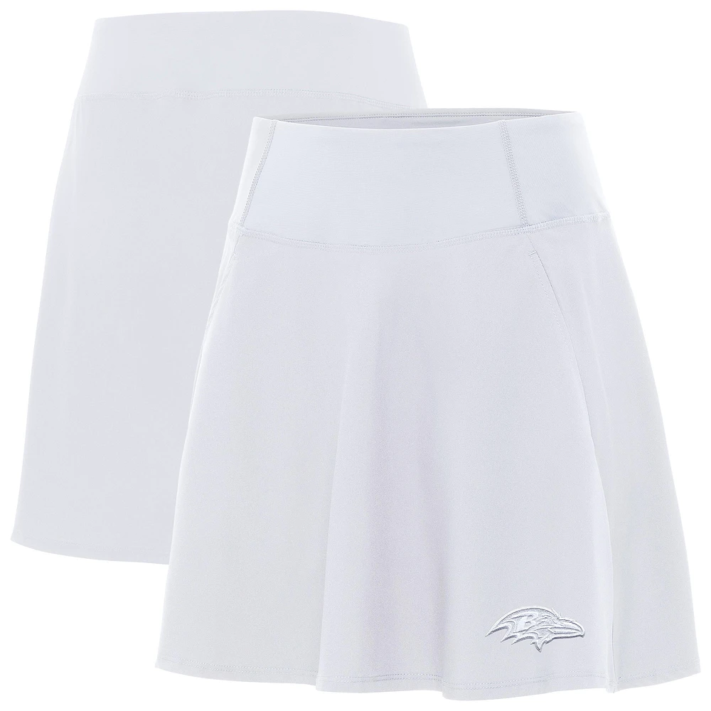 Women's Antigua White Baltimore Ravens Chip Skort